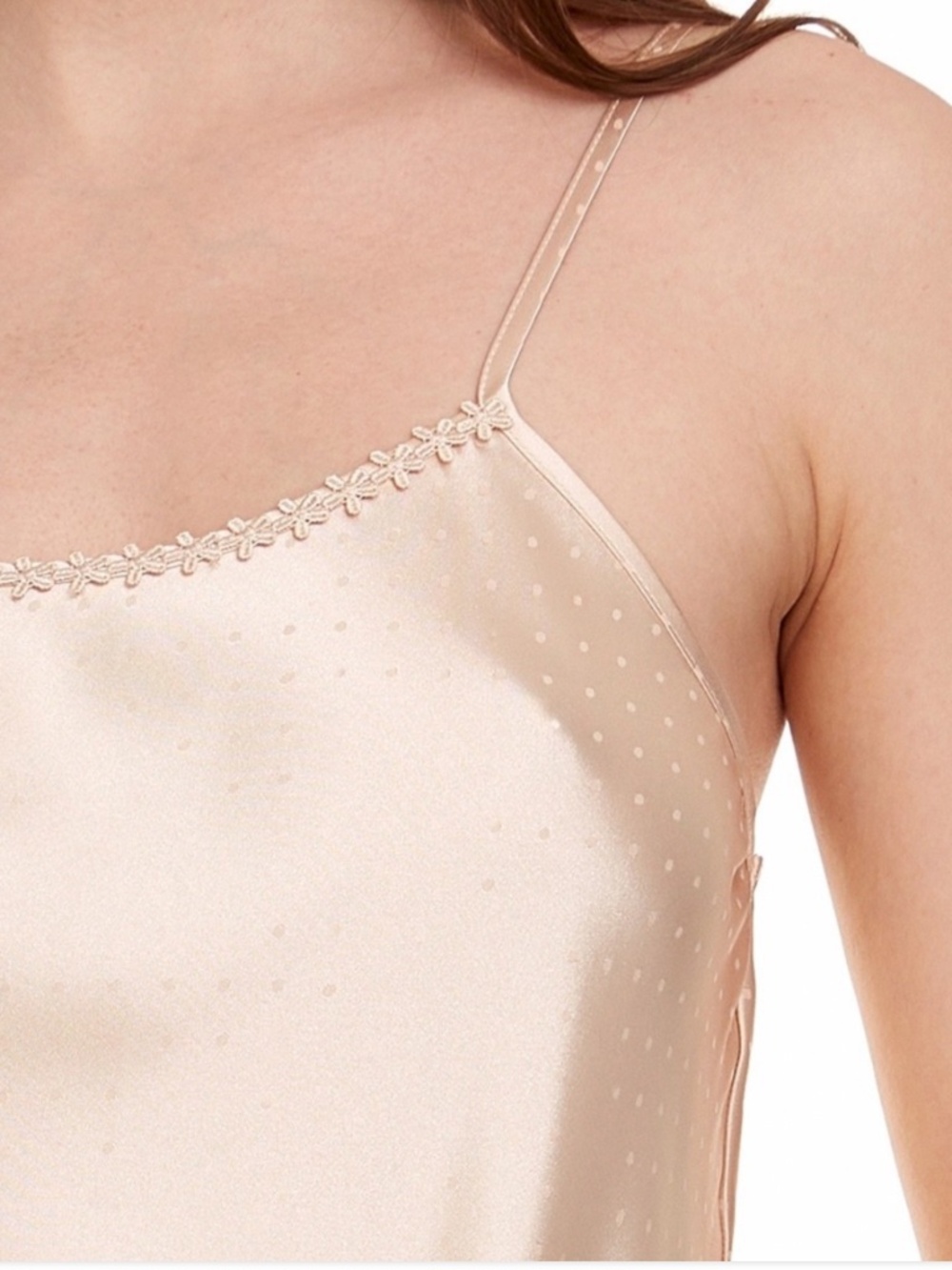 Flora by Flora Nikrooz Women's Paige Jacquard Dot Satin Chemise L -NWT - Picture 2 of 4